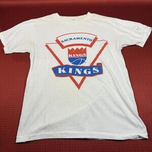 1980S Sacramento Kings White T Shirt Medium Single Stitch Made In Usa